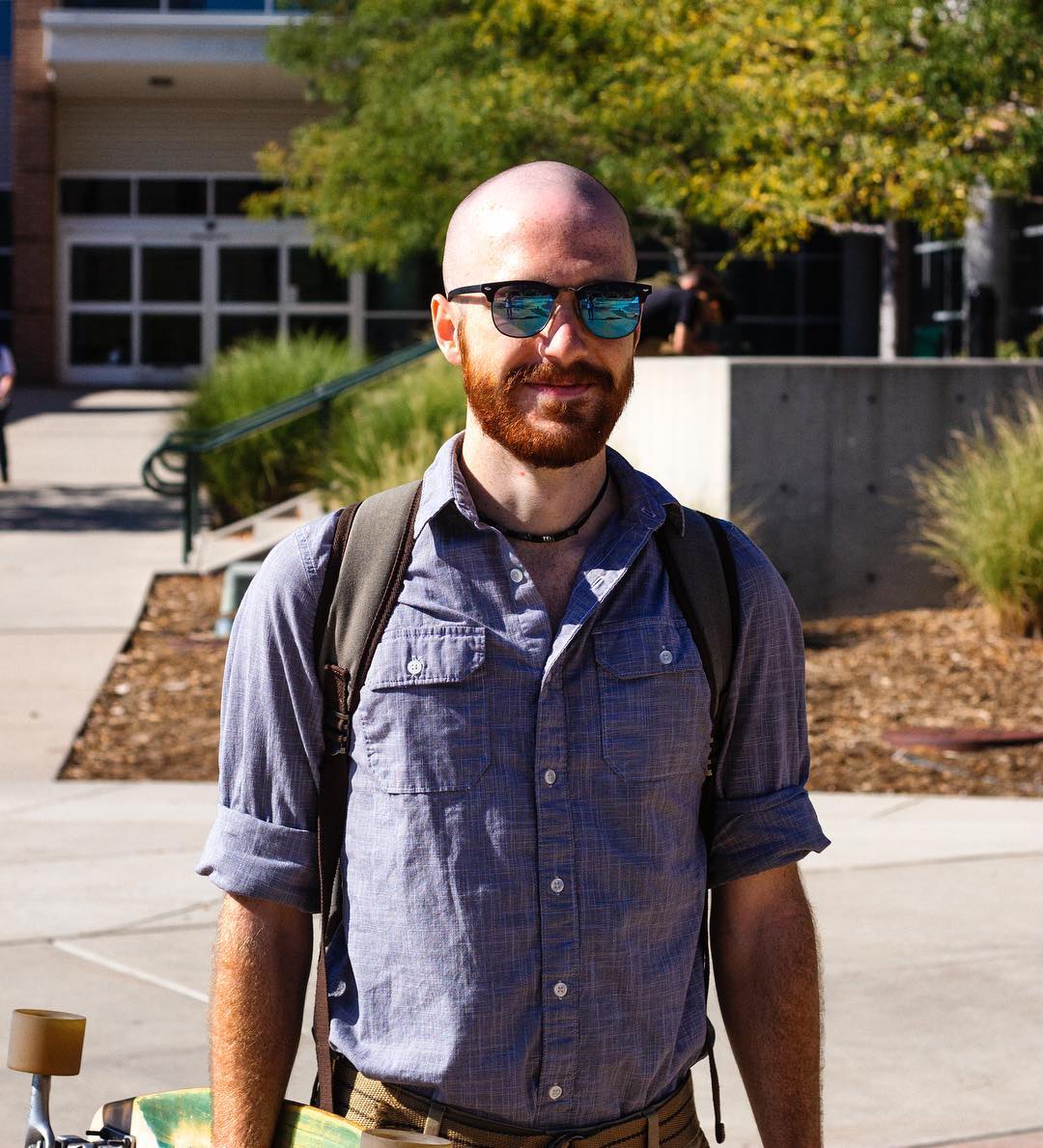 A picture of me on my old college campus after class.